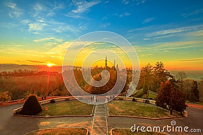 Hills of San Luca Sanctuary Stock Photo