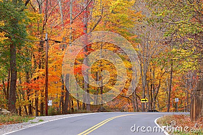 Scenic autumn drive Stock Photo