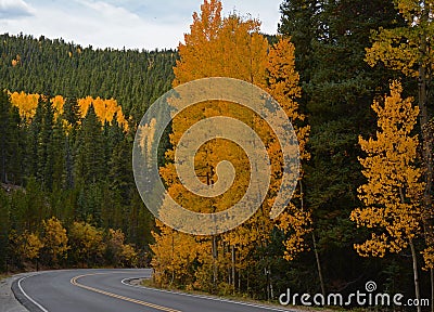 Scenic autumn drive to Mount Evans in Colorado Stock Photo