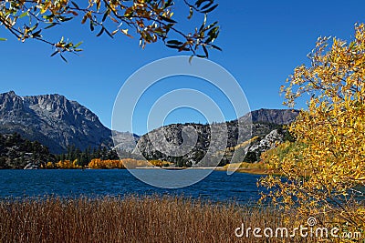 Scenic autumn landscape in June Lake Loop, California Stock Photo