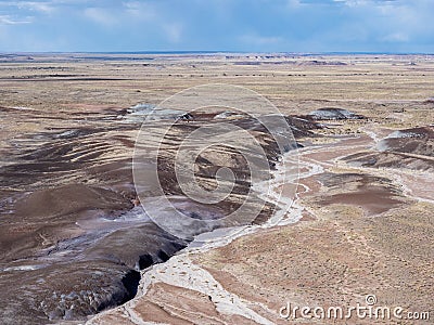 Scenic badlands at Petrified Forest National Park Stock Photo