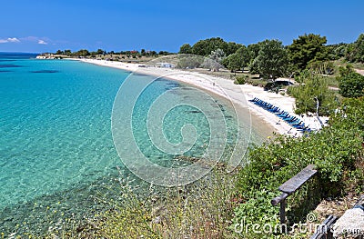 Scenic beach at Chalkidiki in Greece Stock Photo