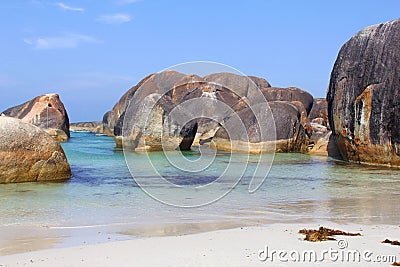 Scenic beach and rock formations in the ocean, Denmark, Western Australia Stock Photo