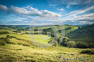 Scenic British Countryside at Summer Stock Photo
