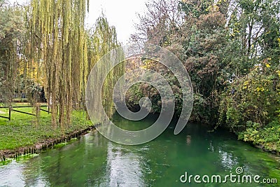 Scenic of canal in treviso Stock Photo