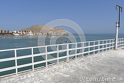 Scenic Cerro Azul and the Pacific Ocean, South of Lima Stock Photo