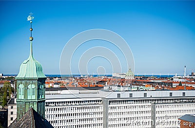 scenic cityscape of copenhagen with buildings Stock Photo