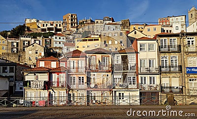 Old houses along the Douro River Editorial Stock Photo