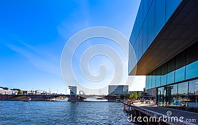 Scenic Copenhagen historic old city streets and river canals Stock Photo