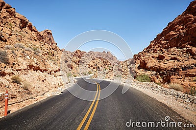 Scenic deserted road, travel concept. Stock Photo