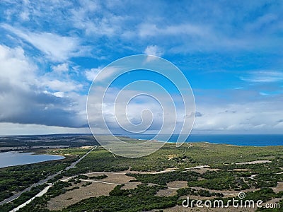 Scenic display of the Prospect hill on Kangaroo island with a beautiful cloudscape Stock Photo