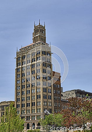 Scenic downtown Asheville, NC. Stock Photo