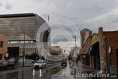 Scenic downtown Tucson Vista after heavy monsoonal rainstorm, Arizona Editorial Stock Photo