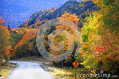 Scenic drive through New England country side Stock Photo