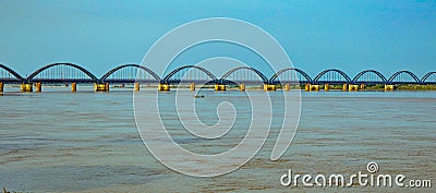 Scenic Godavari river in Rajahmundry Andhra Pradesh, India Stock Photo