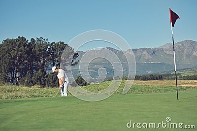 Scenic golf chip shot Stock Photo