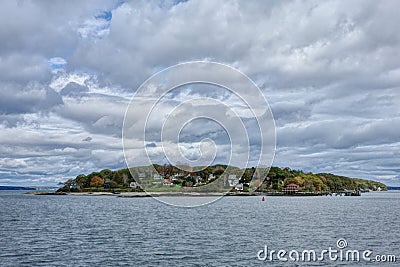 Scenic Island in Bay Outside of Portland, Maine Stock Photo