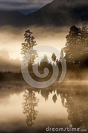 Scenic lake matheson new zealand Stock Photo