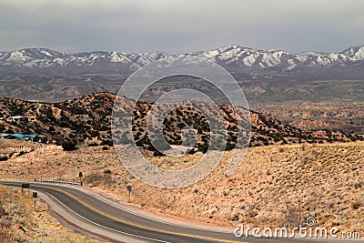 Scenic Landscape along the High Road to Taos Stock Photo