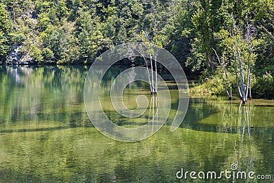 Scenic Landscape along the Watauga River in Tennessee Stock Photo