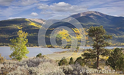 Scenic landscape in autumn in Colorado Stock Photo