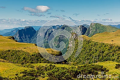 Scenic landscape with Espraiado Canyon and rocks. Mountains in Santa Catarina Stock Photo