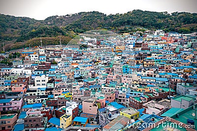 Scenic landscape of Gamcheon Culture Village in Saha District, Busan, South Korea Stock Photo