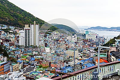 Scenic landscape of Gamcheon Culture Village in Saha District, Busan, South Korea Stock Photo