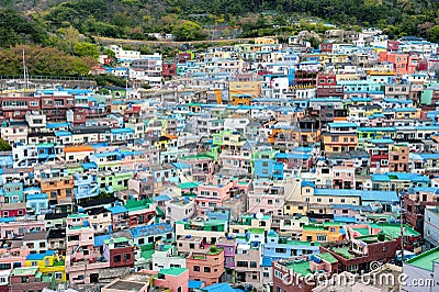 Scenic landscape of Gamcheon Culture Village in Saha District, Busan, South Korea Stock Photo