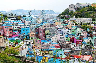 Scenic landscape of Gamcheon Culture Village in Saha District, Busan, South Korea Stock Photo