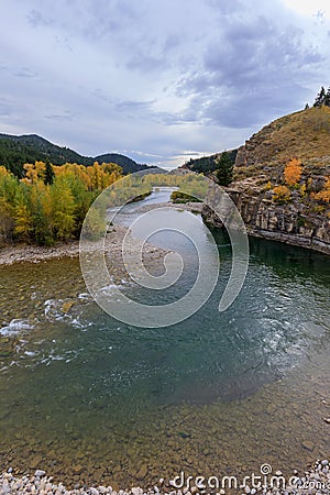 Gros Ventre River in Autumn Stock Photo