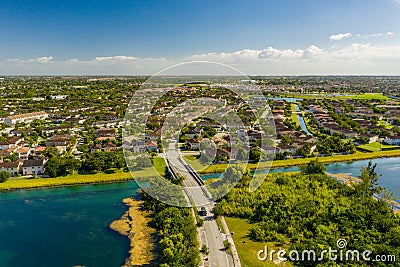 Scenic landscape Homestead Florida USA residential real estate homes Stock Photo