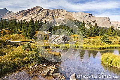 Scenic Landscape Pipestone Mountain Red Deer Lakes Banff National Park Canadian Rockies Stock Photo