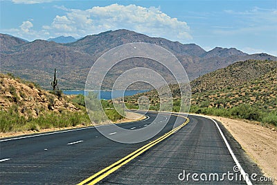 Bartlett Lake Reservoir, Maricopa County, State of Arizona, United States scenic landscape view Stock Photo