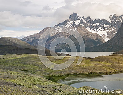 Scenic Landscape At Torres Del Paine National Park, Patagonia, Chile Stock Photo