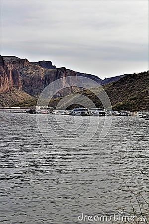 Saguaro Lake Reservoir, Maricopa County, Arizona, United States Editorial Stock Photo