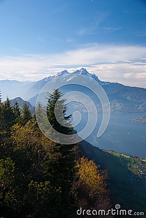 Scenic mountain and lake Stock Photo