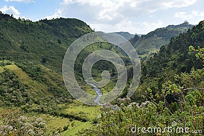 Scenic Mountain landscapes against sky in rural Kenya, Aberdare Ranges Stock Photo