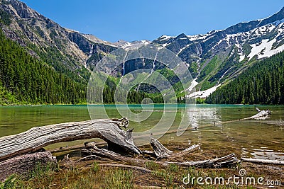 Scenic mountain views, Avalanche Lake, Glacier National Park Montana Stock Photo