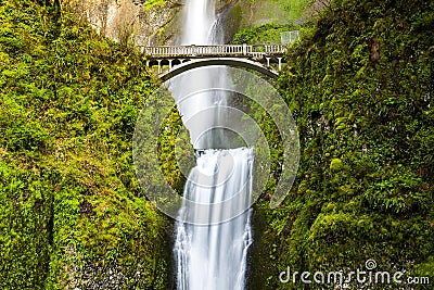 Scenic Multnomah Falls in Oregon Stock Photo