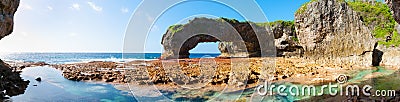 Scenic natural arch, Talava Arch, Niue Stock Photo