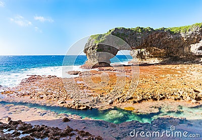 Scenic natural arch, Talava Arch, Niue Stock Photo