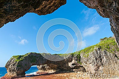 Scenic natural arch, Talava Arch, Niue Stock Photo