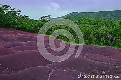 Scenic Natural Wonder of Chamarel plain at Mauritius Stock Photo