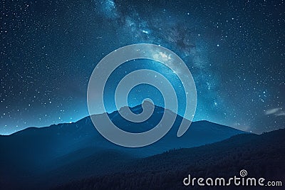 Scenic night sky view captures the enchanting beauty of darkness Stock Photo