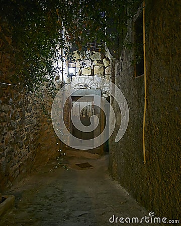 Scenic night view, Chios island Stock Photo