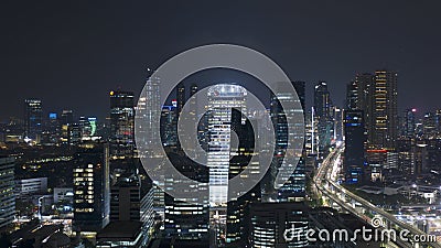 Scenic nighttime skyline of Jakarta city Editorial Stock Photo