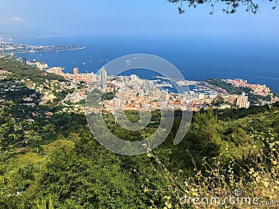 Scenic panorama of Monte Carlo, Monaco Editorial Stock Photo