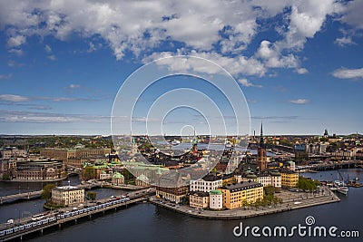 Scenic panorama of the Old Town (Gamla Stan) in Stockholm Stock Photo