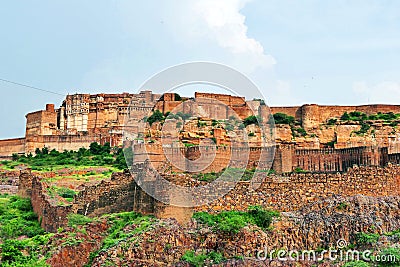 Beautiful Scenery Scenic Panoramic View of Mehrangarh Fort in Jodhpur, Rajastan Region, India Stock Photo